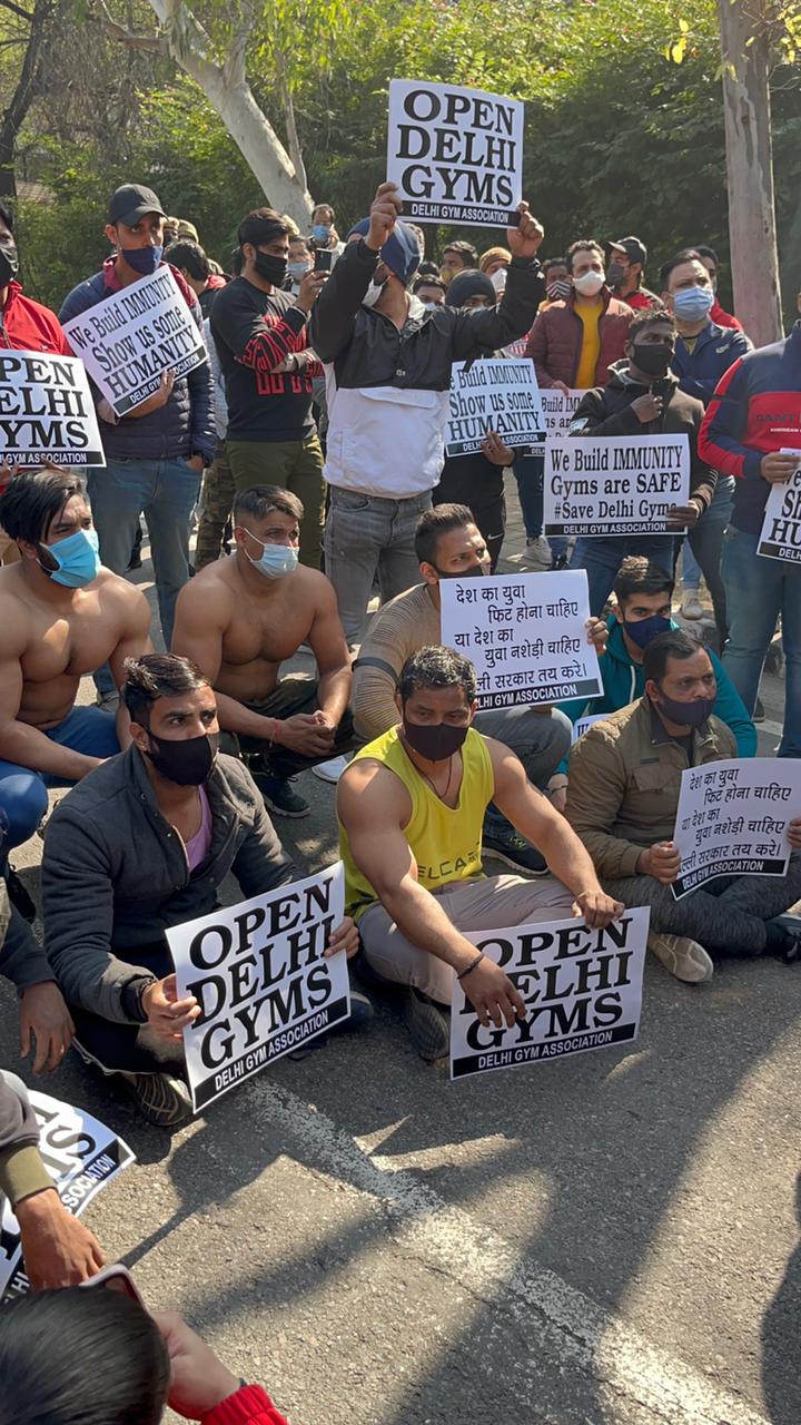 Delhi Gym owners protest against not been allowed to reopen
