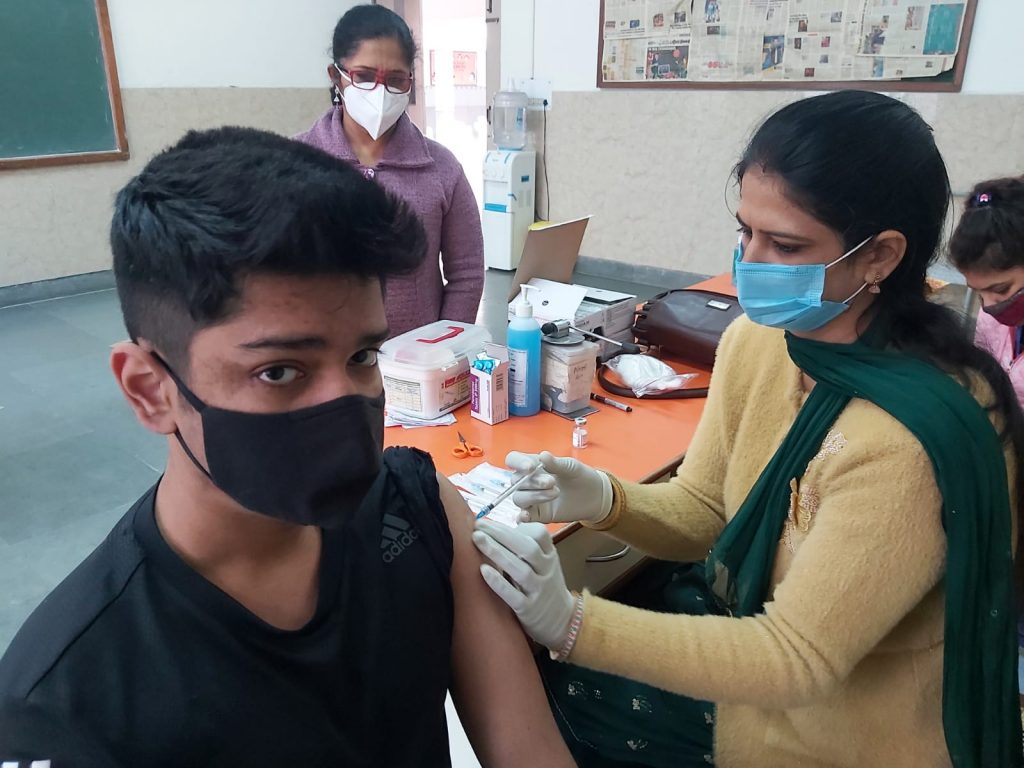 Vaccination Centres for students at Chhawla, Kanganheri govt. schools