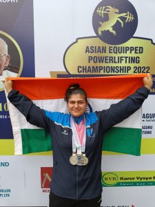 Delhi girl Megha wins 4 Silver Medals in Asian Equipped Powerlifting C’ship
